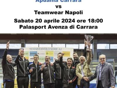 Tennistavolo serie A1: ulltima partita di andata in casa per l&#039;Apuania Carrara