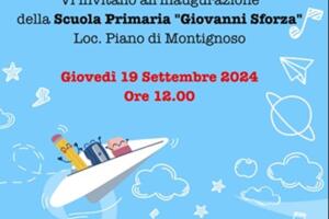 Inaugurazone della nuova scuola primaria di Piano di Montignoso il 19 settembre