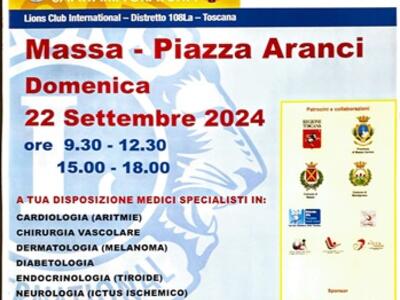 Torna &quot;Lions in piazza&quot; : una squadra di  medici specialisti per la prevenzione sanitaria in piazza Aranci il 22 settembre