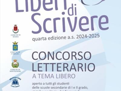 Partito il bando per il concorso &quot;Liberi di scrivere&quot; per gli studenti delle scuole secondarie di primo e secondo grado della provincia